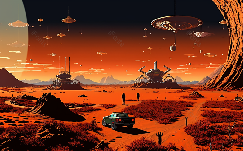 一个人类跟踪站,殖民地的一部分,在遥远的未来,在一个遥远的外星星球上,插画/手绘图,插画/手绘图库,插画/手绘图下载,插画/手绘